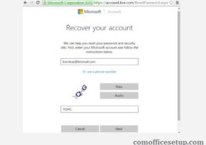 looking for recovery then choose the security contact info option